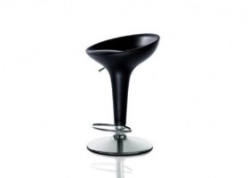 Bombo stool in black, shown low.